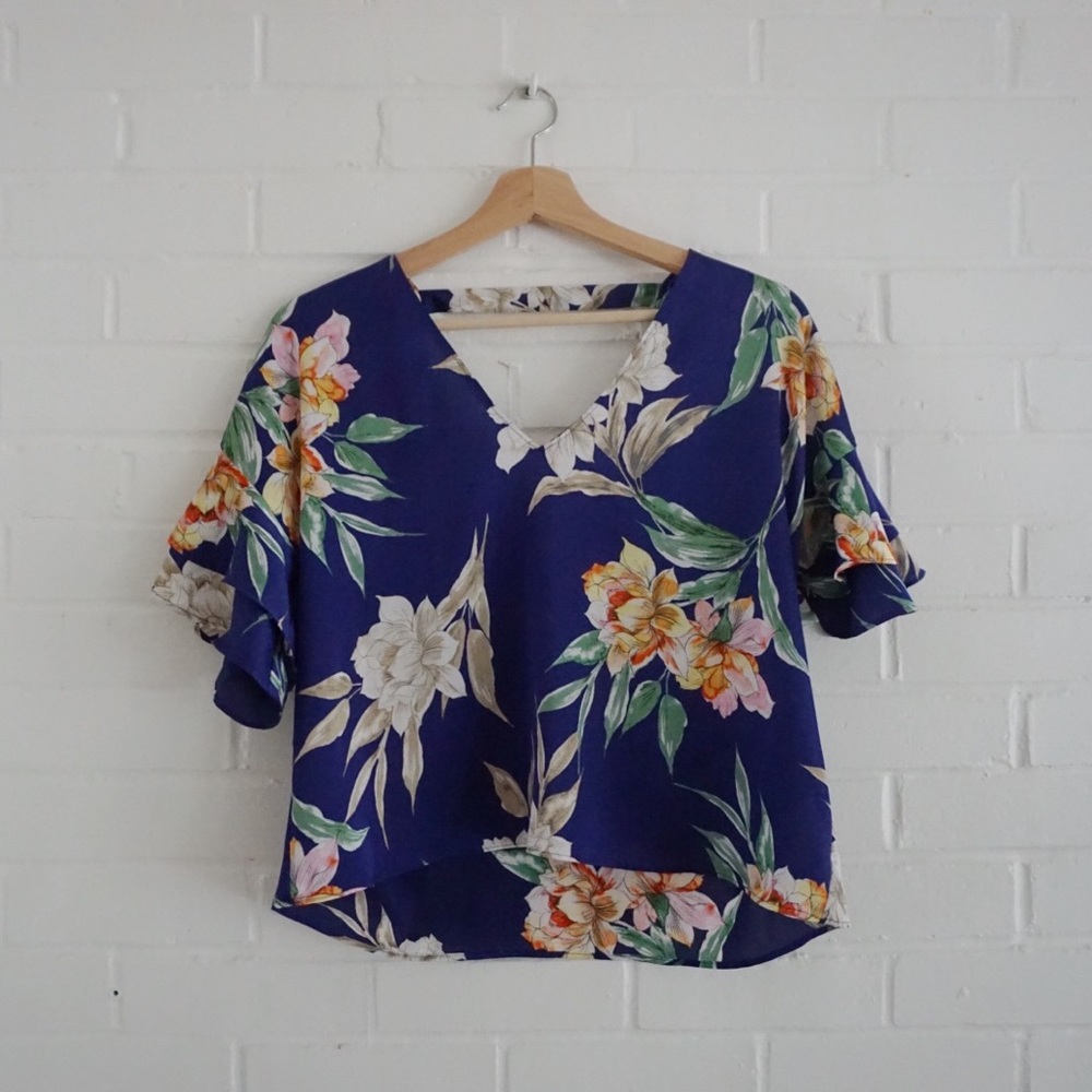 Zara Ruffles Floral Print Blouse